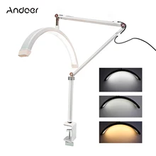 Andoer HD-M3X LED Video Light Half-moon Shaped Desktop Ring Light 3000K-6000K Dimmable for Beauty Salon Makeup Live Streaming