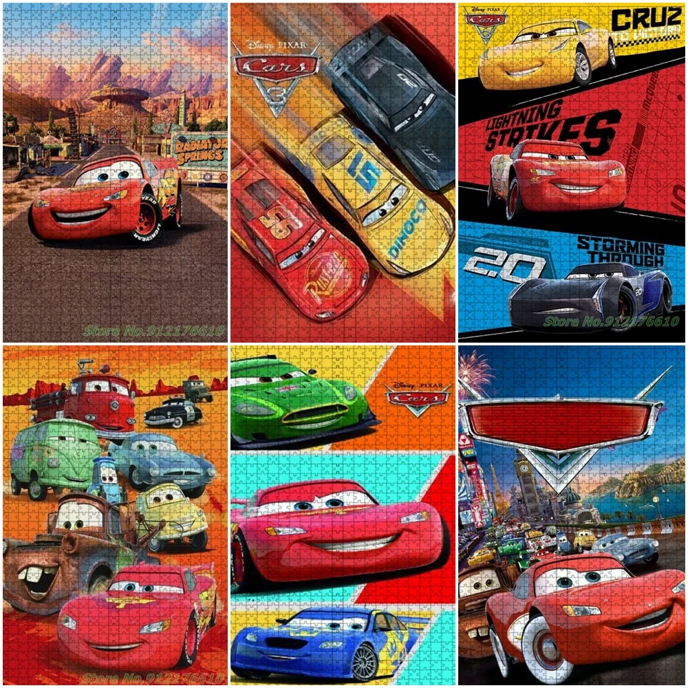 

Disney Diy 1000 Piece Jigsaw Puzzles Cars Lightning Mcqueen Cartoon Art Characters Puzzle Paper Decompress Educational Toys