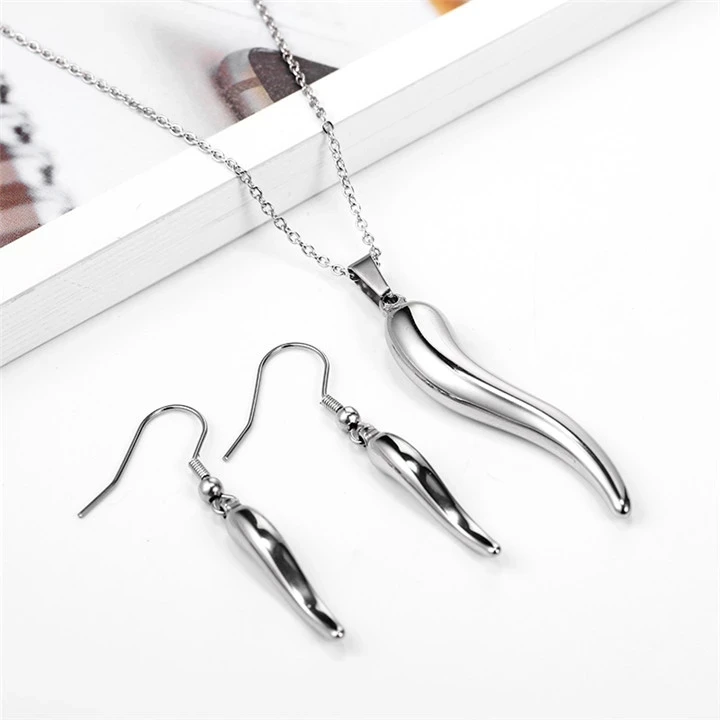

Stainless Steel Jewelry Set Acessories Necklace Earrings Set Women's clothing Chili necklace accessories Fashion jewelry