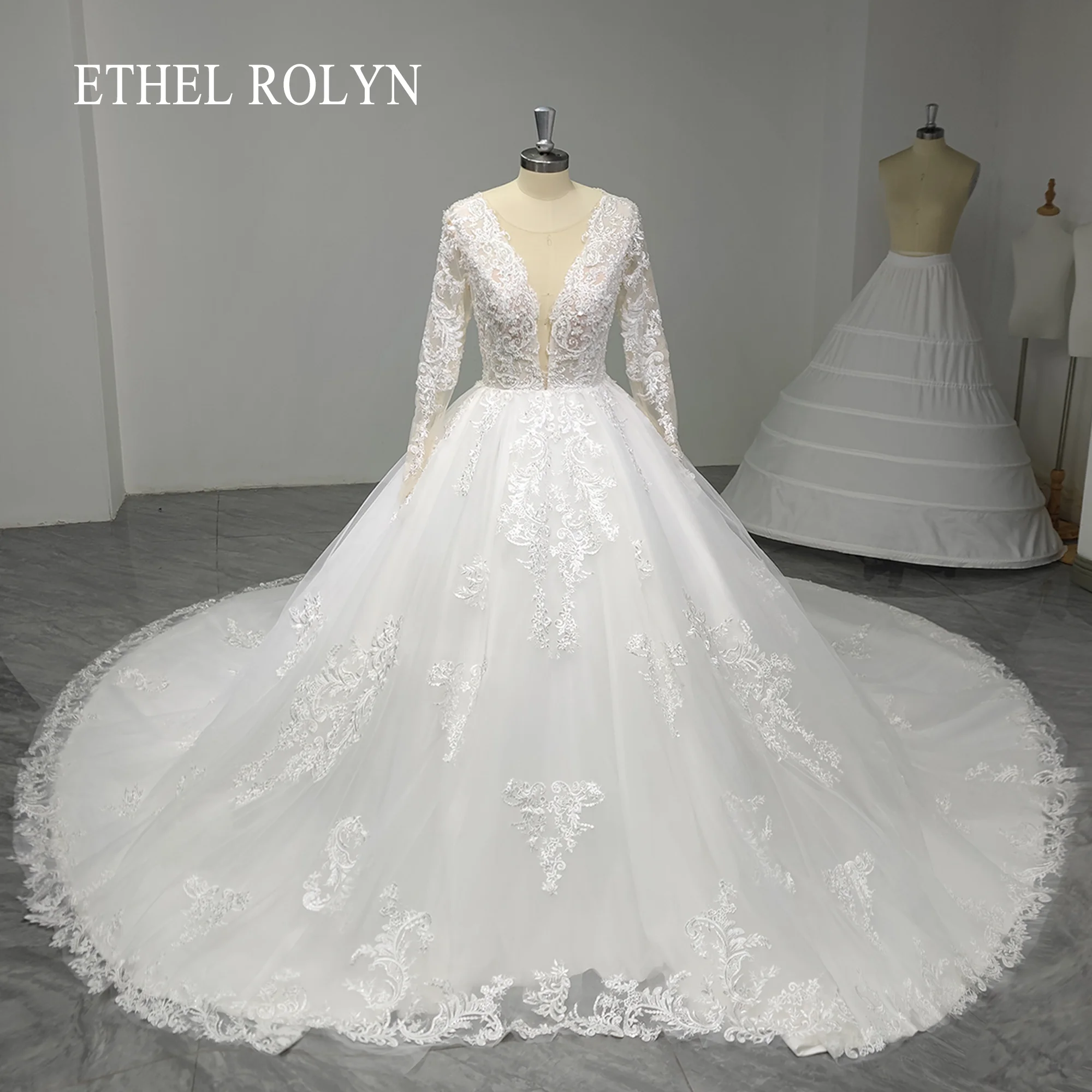 

Женское свадебное платье с блестками ETHEL ROLYN, ТРАПЕЦИЕВИДНОЕ ПЛАТЬЕ со шлейфом и глубоким V-образным вырезом, расшитое бисером, 2023