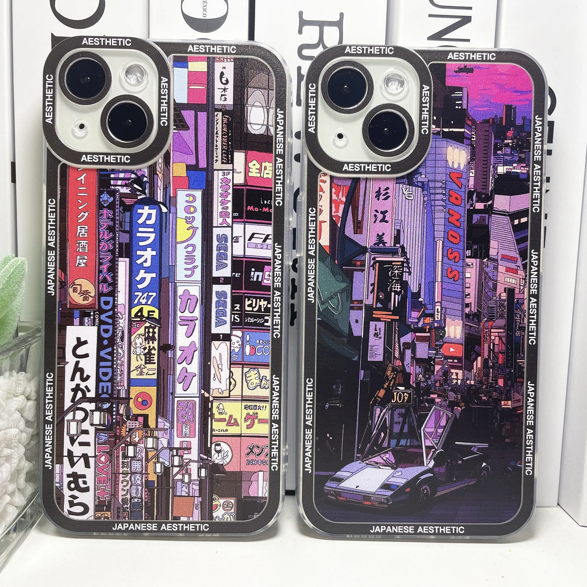 

Japanese Aesthetic Tokyo Neon Lights City Silicone Phone Case For iPhone 14 13 12 11 Pro Max Mini XS X XR SE 7 8 Plus Soft Cover