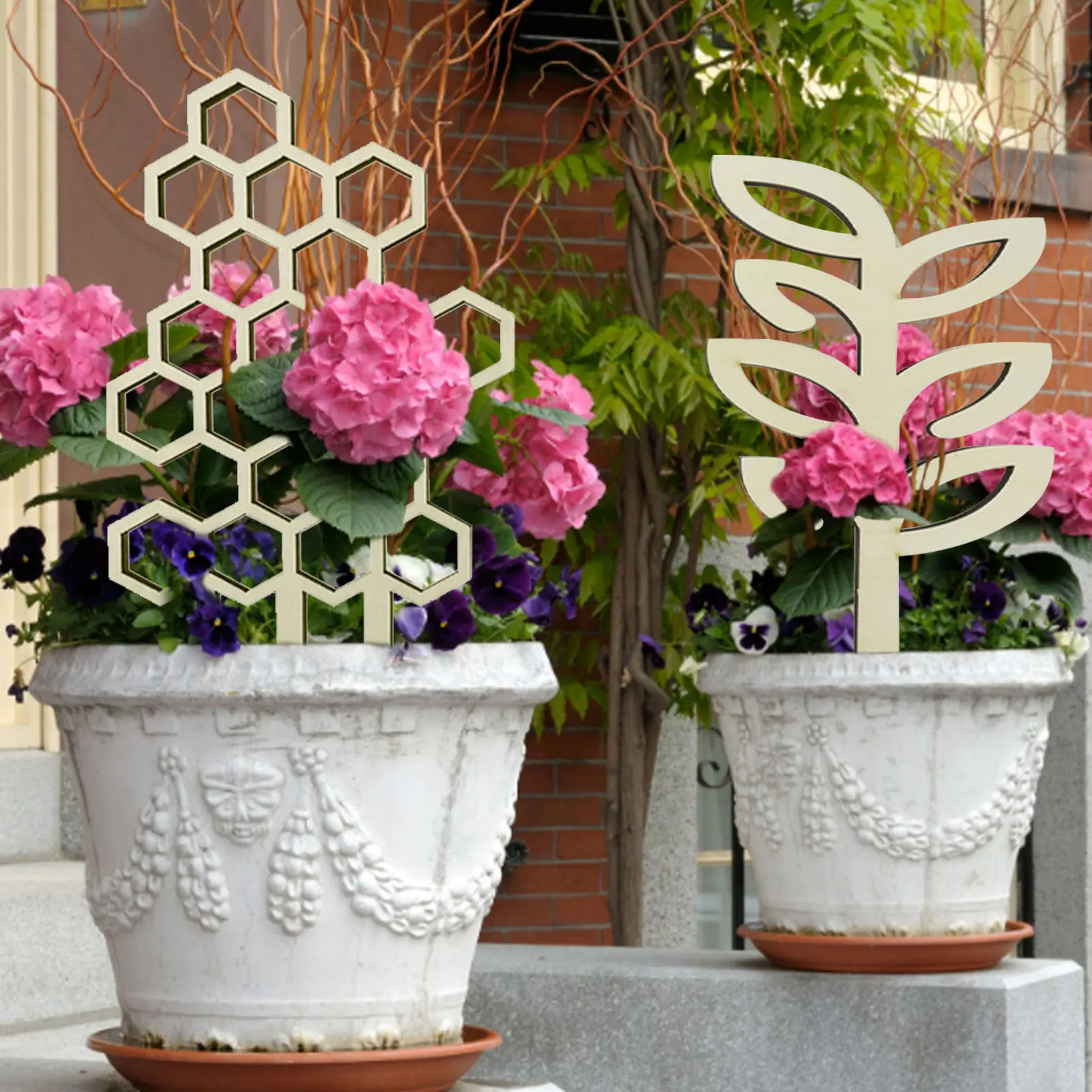 

3Pcs Wooden Plant Trellis Support Wire Decorative Plants Climbing Holder Rack For Potted Plants Flowers Indoor