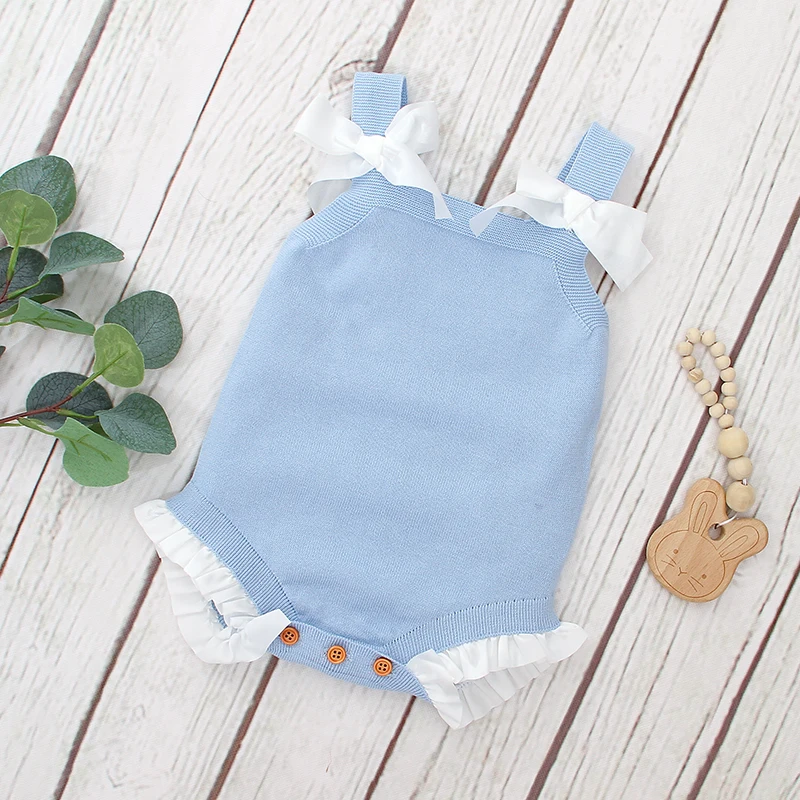 

Baby Bodysuits Clothes Solid Sleeveless Cotton Knitted Newborn Boys Girls Onesie Coverall One Piece Toddler Infant Outfits 0-18m