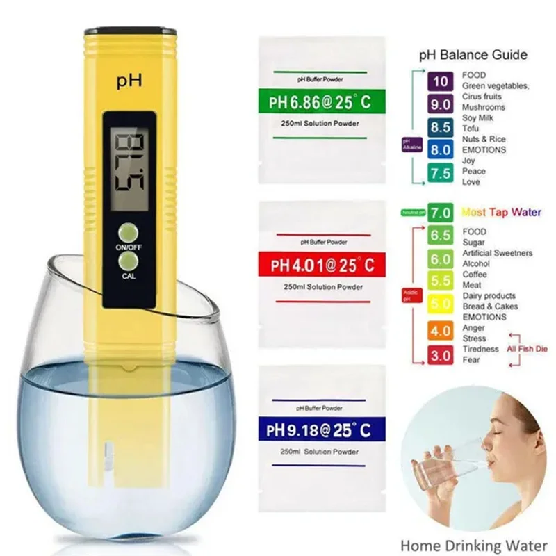 

Digital LCD High-precision PH Test Pen Acidity And Alkalinity Water Quality Testing Instrument Aquarium Hydroponic Tester Pen