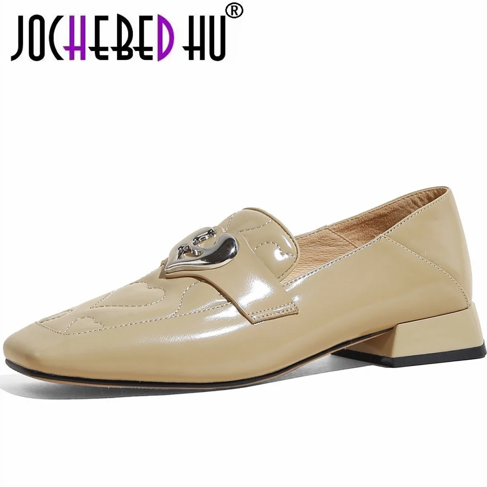 

[Jochebed hu】фирменные модные женские туфли из натуральной кожи с неглубоким декорированием, женские туфли, милые стильные туфли на плоской под...