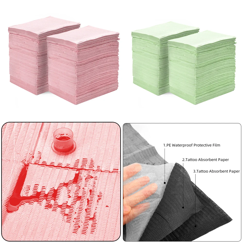 

Tattoo Tablecloth Cleaning Pad Excellent Double-layer Composite Membrane Waterproof Disposable Tattoo Wipe Paper Towels