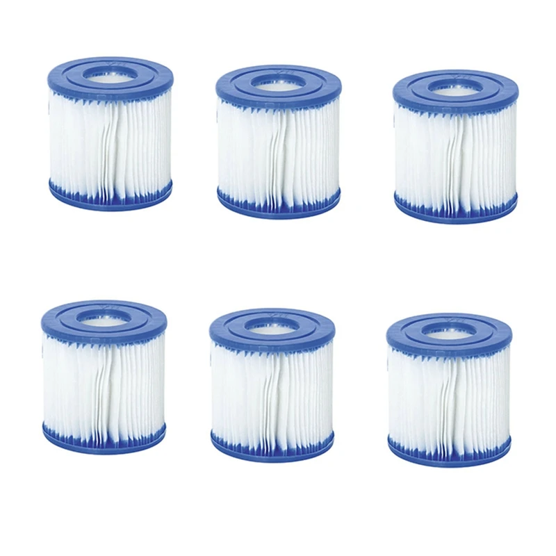

6Pcs Pool Filter Replacement Cartridge For Bestway Type D/VII,For Intex Type D Filter,For Summer Escapes Type VII Filter