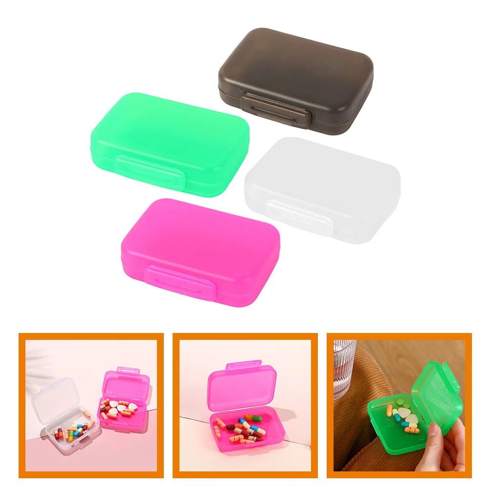 

4 Pcs Plastic Containers Home Organizer Travel Storage Case Large Small Vitamin Medicine Cabinet