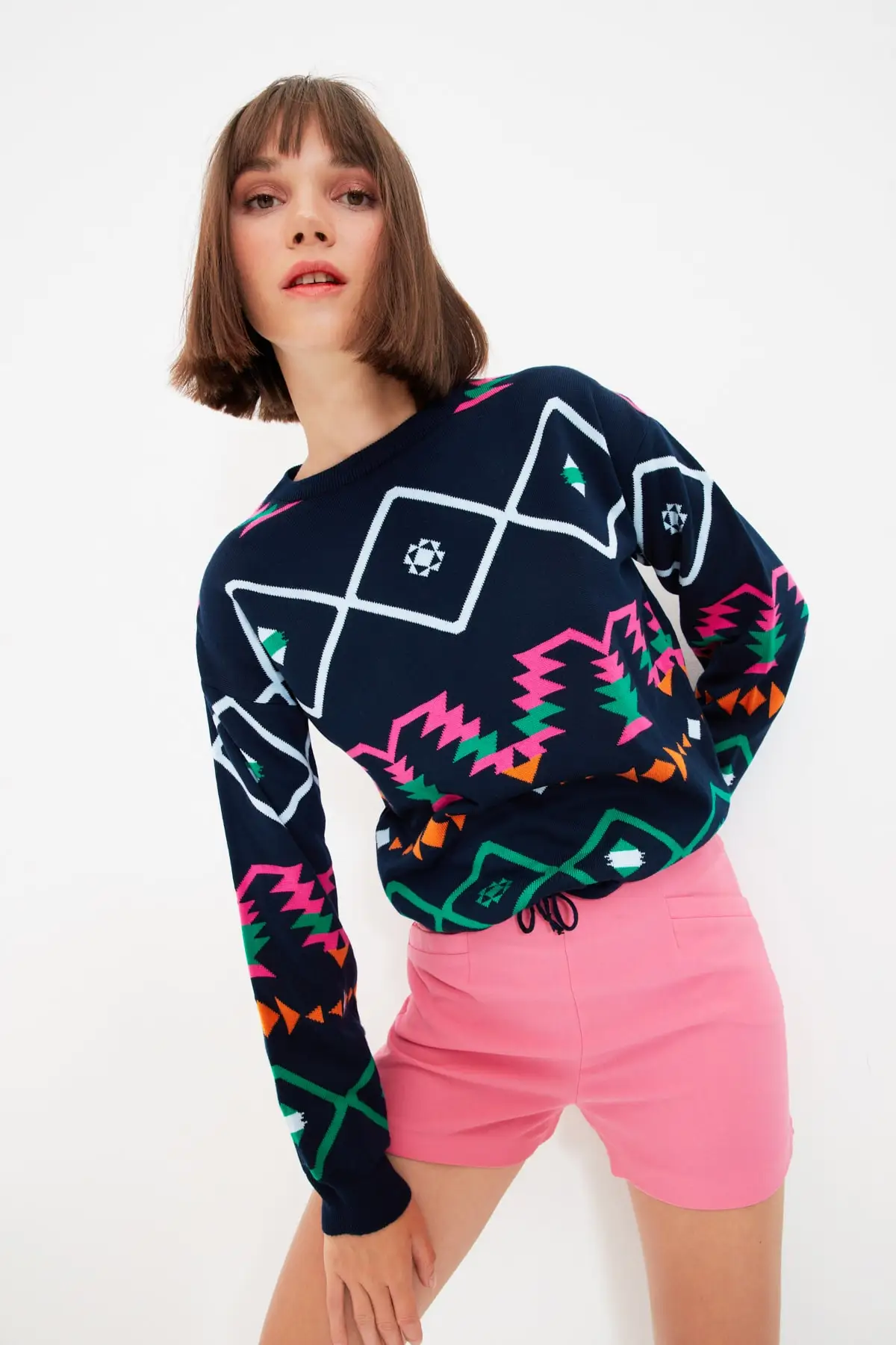 

Trendyol Bağalama Detailed Jacquard Knitwear Sweater TWOAW22KZ0055