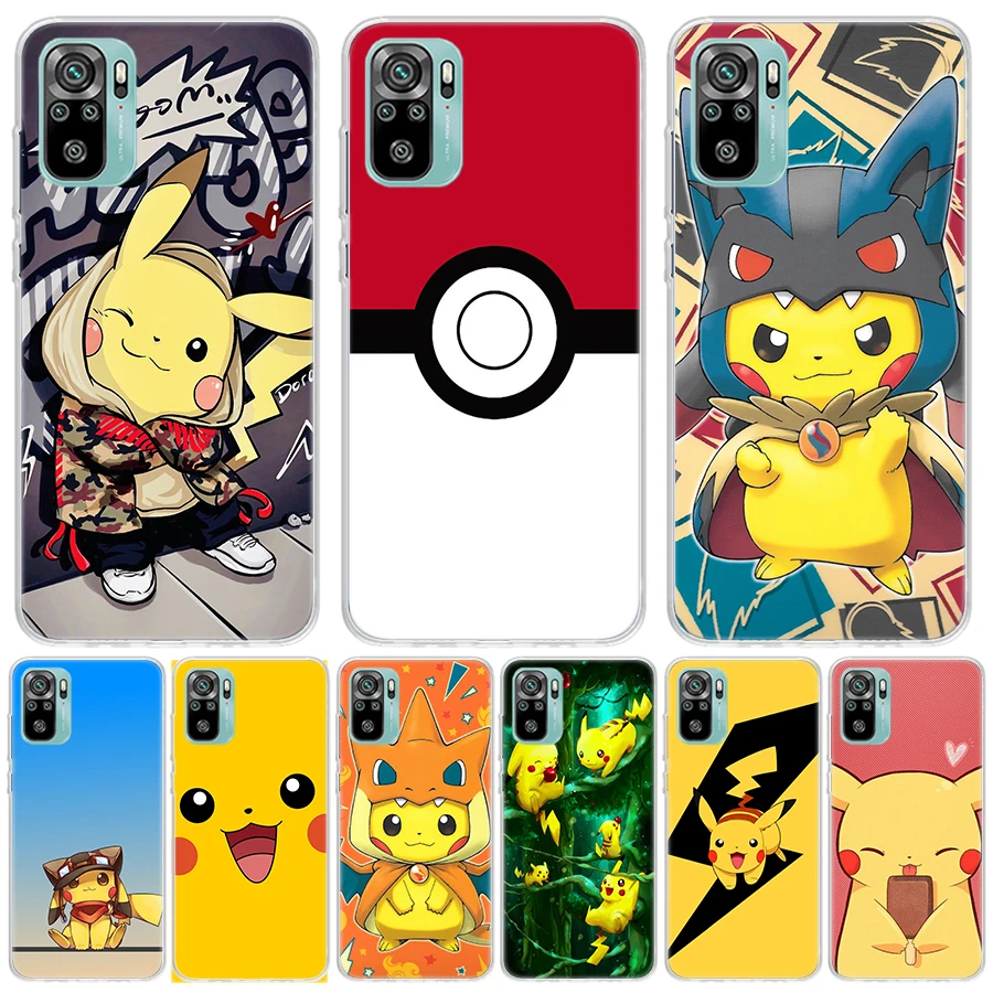 

Pokemon Anime Pikachue For Xiaomi Redmi Note 10S 10 11S 11 9S 9 8T 8 Pro Phone Case 11T 5G 11E 9T 7 6 5 5A 4X Fundas Cover Coque