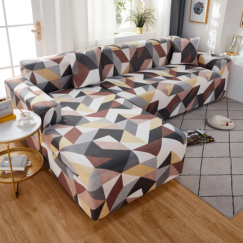 

Elastic all-inclusive corner sofa cover geometric stretch sofa cover living room sofa chair sofa