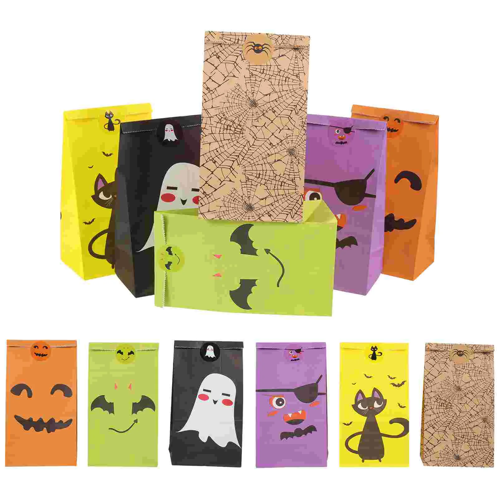 

Bags Party Candy Treat Goodie Bag Paper Cookie Gift Trick Or Containerholiday Favor Label Halloweeen Grocery Stickers Supplies