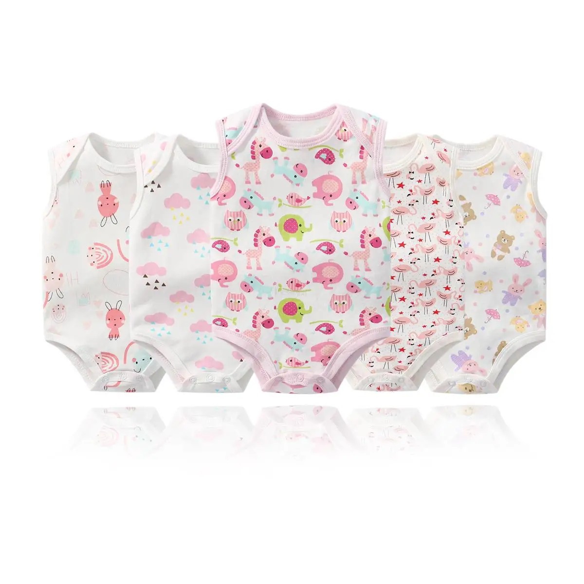 Детский комбинезон из чистого хлопка без рукавов на Возраст 3-24 месяца 5 шт./лот -