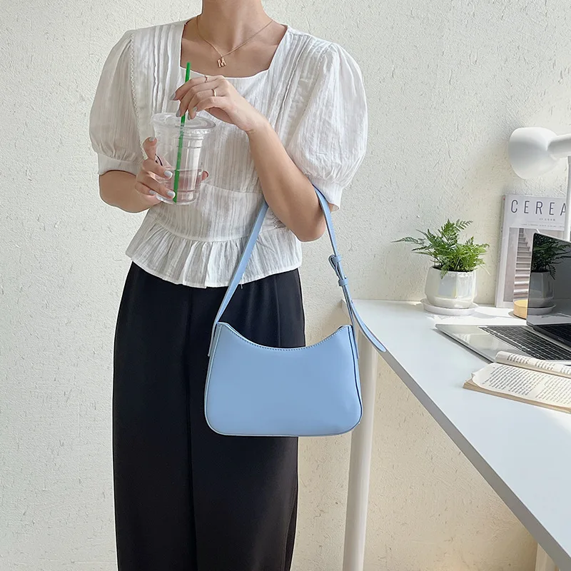2023 Women Handbag Fashion Square Simple Solid Color  Bag Underarm Bag Small Casual Party Satchel Makeup Wallet Pocket