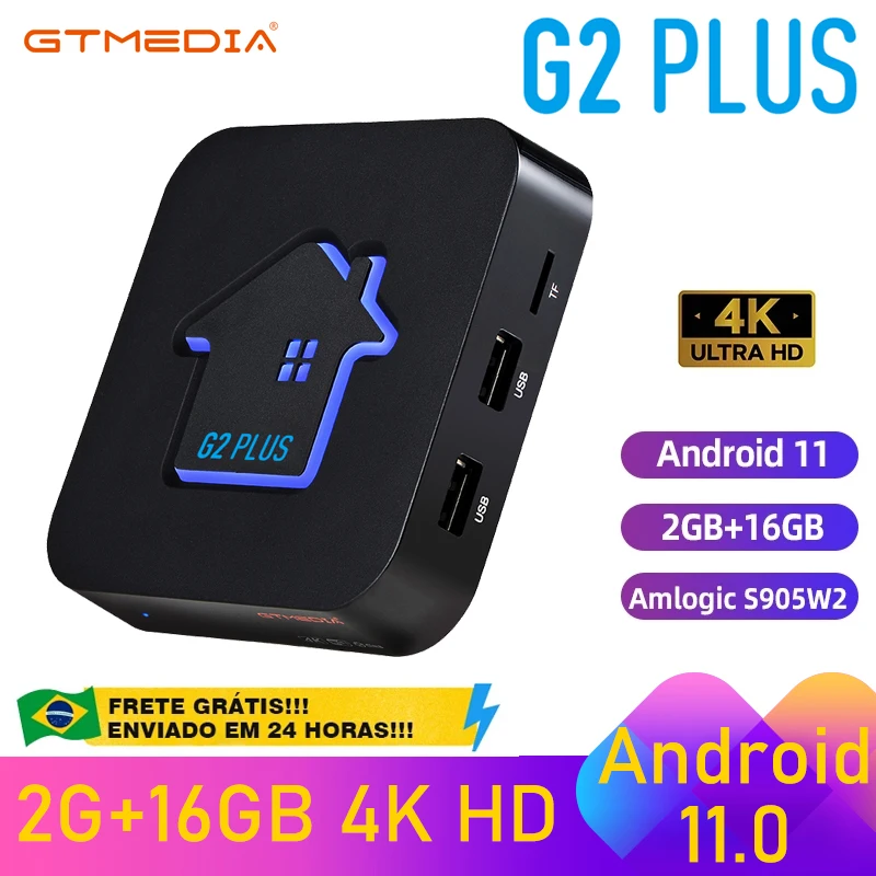 Смарт ТВ-бокс GTMEDIA G2 PLUS Amlogic 905W 2 Quad Core Android WIFI 4K UHD TV-бокс Гб 16 - Цена: 3496.52