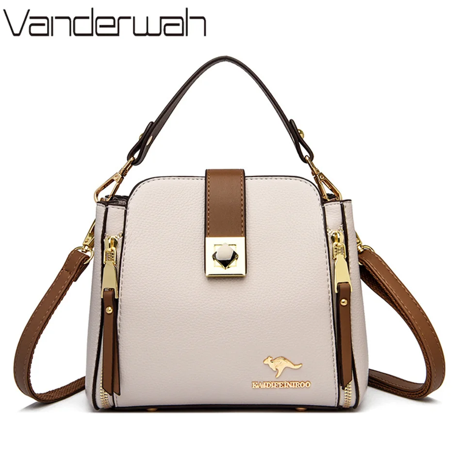 

High Quality Leather Handbag Purse Women's Bag Trend Luxury Brand Designer Shoulder Sac Lady Messenger Small Tote