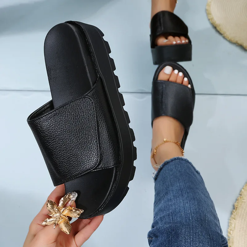 

Summer Women Shoes High Heel Wedge Platform Sandals Ladies Open Toe Slide Sandal Outside Casual Thick Slippers Zapatos De Mujer