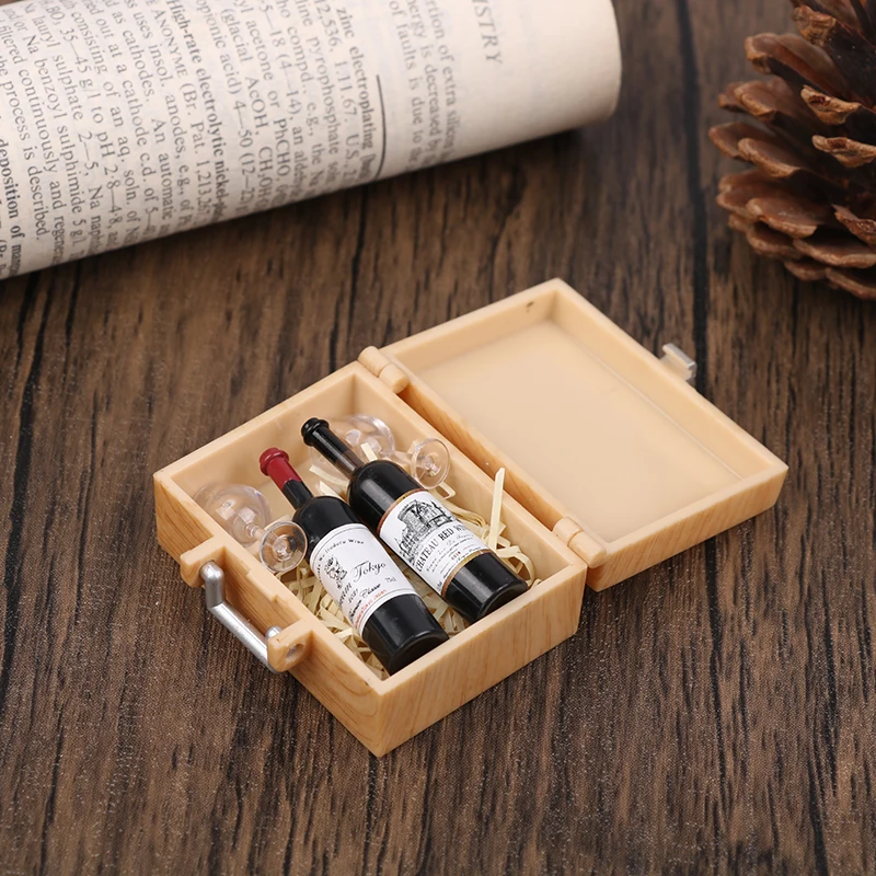 

Миниатюрный Кукольный дом для игр с едой, имитация красного вина, коробка для игр, реквизит для сцены, фигурка, Модель аксессуаров