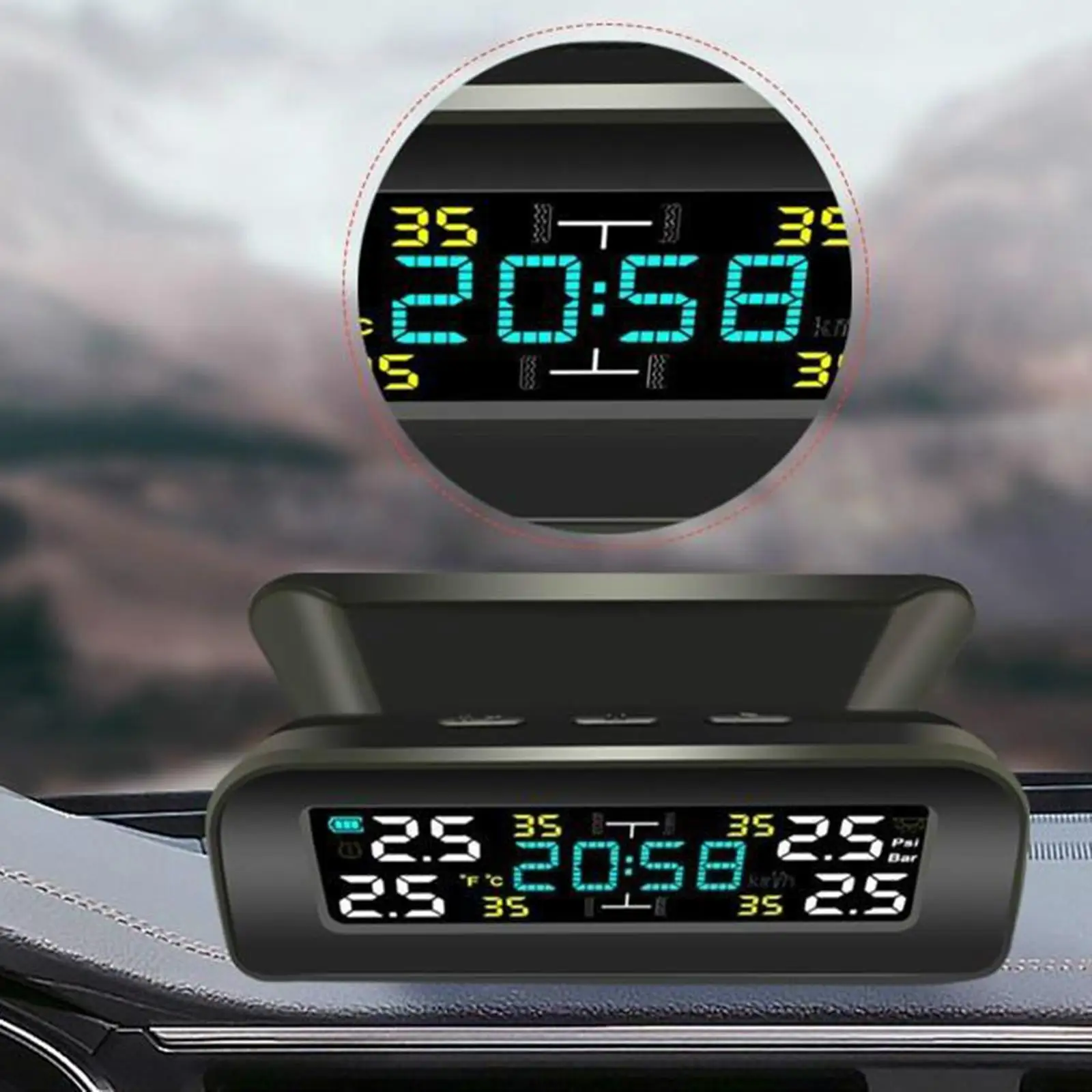 

Солнечная аккумуляторная система контроля давления в шинах для автофургона SUV