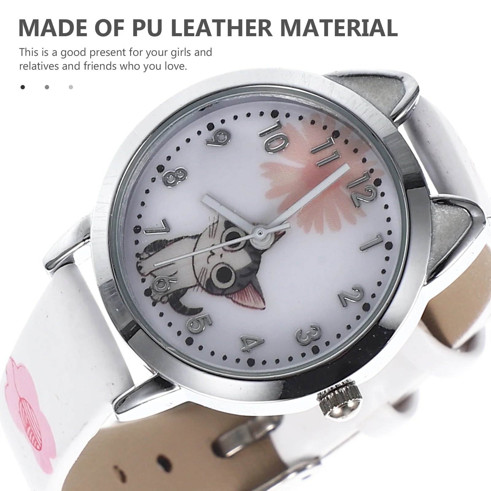 Спортивные часы Детские Котенок Дизайн Кварцевый ремешок из нержавеющей стали