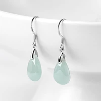 burmese jade water drop earrings certificate gift real fashion natural gifts jewelry women charm 925 silver luxury amulet green