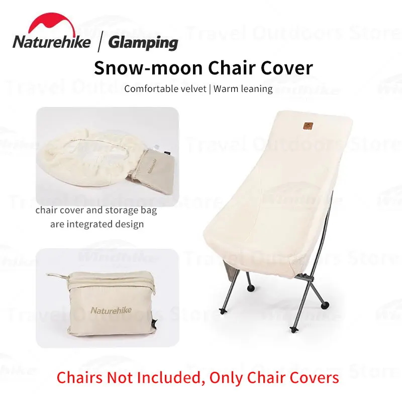 

Naturehike Lamb Warm Chair Cover with Storage Pocket Camping Portable Cashmere Chair Cover Outdoor Moon Warm Chair Accessories