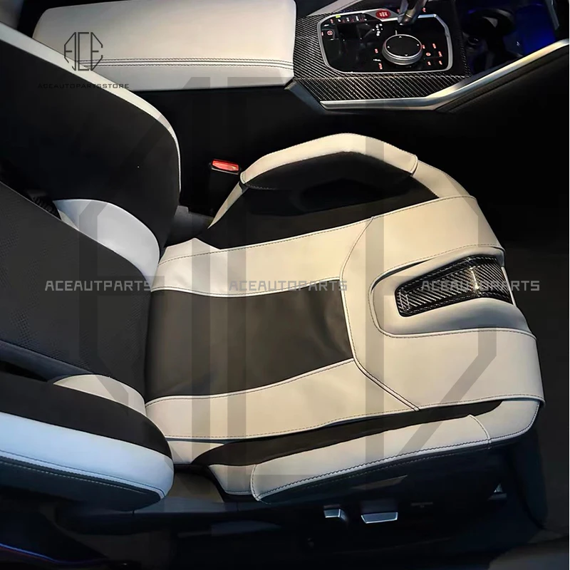 Фото G8X M Carbon Bucket Seat Bolster из натуральной кожи для BMW G87 M2 G80 G81 M3 G82 G83 M4 F90 M5 F92 M8 Интерьер №3