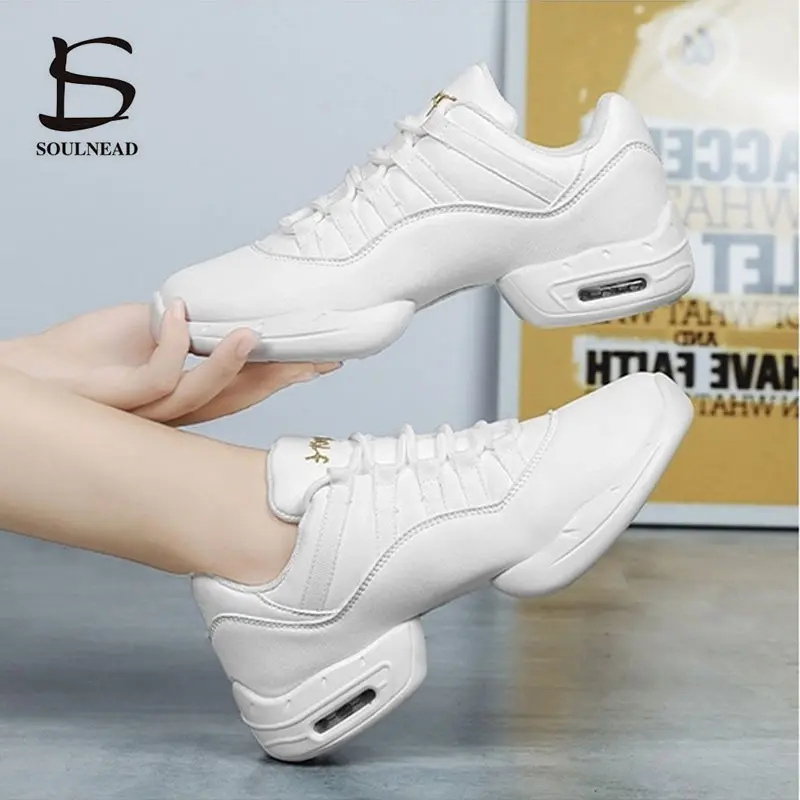 Women's Modern Jazz Dance Shoes Ballroom Girl's Soft Outsole Sports Feature Fitness Practice Dancing Shoes Ladies Dance Sneakers
