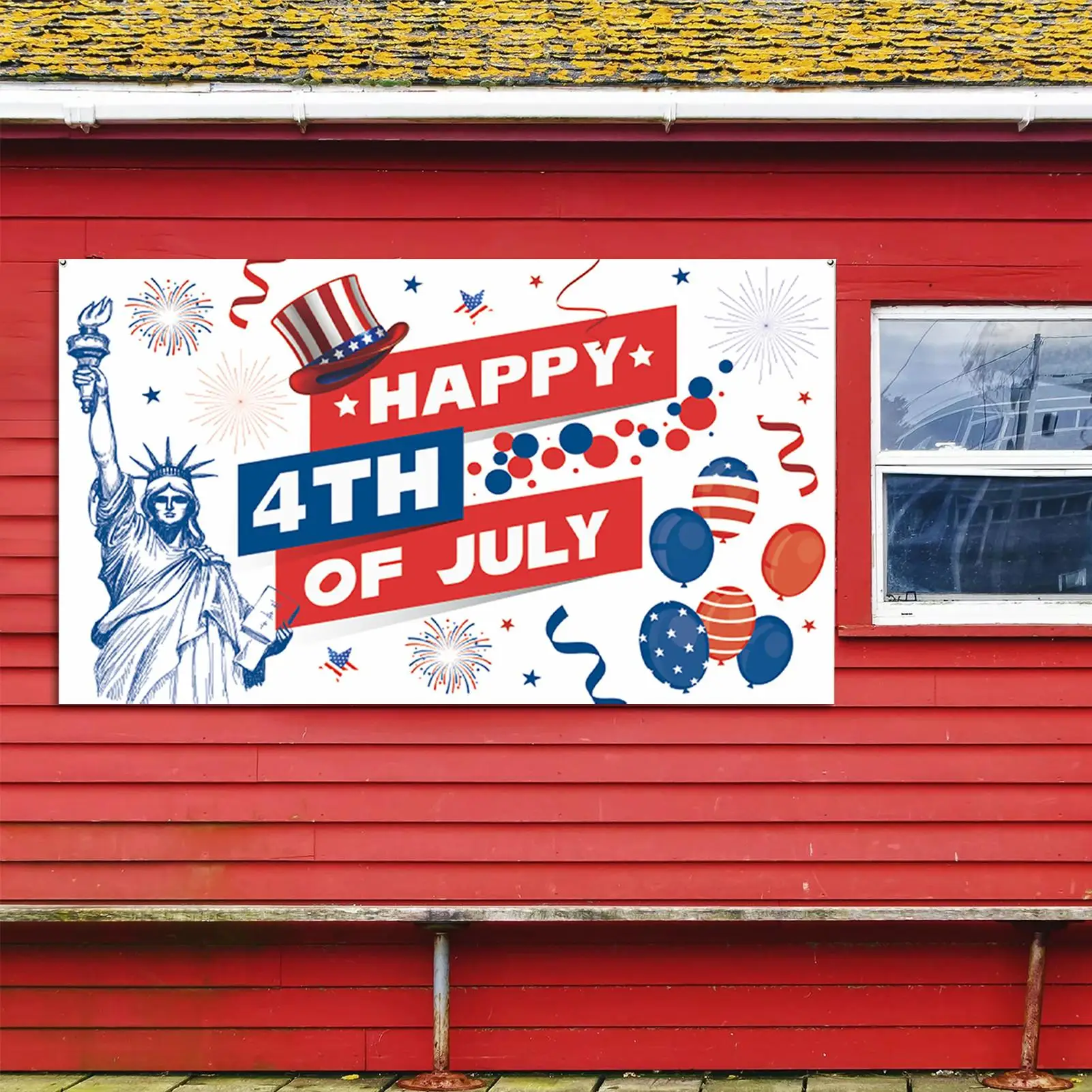 

Флаг 4 июля 180x110 см | Баннер на День независимости для помещений и улицы | Патриотическая американская тема