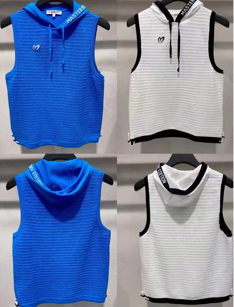 

MASTER BUNNY GOLF Clothing Women's Sleeveless Knitted Vest 2023 Summer New Hooded Thin Joker Top Golf Sports Breathable Jersey