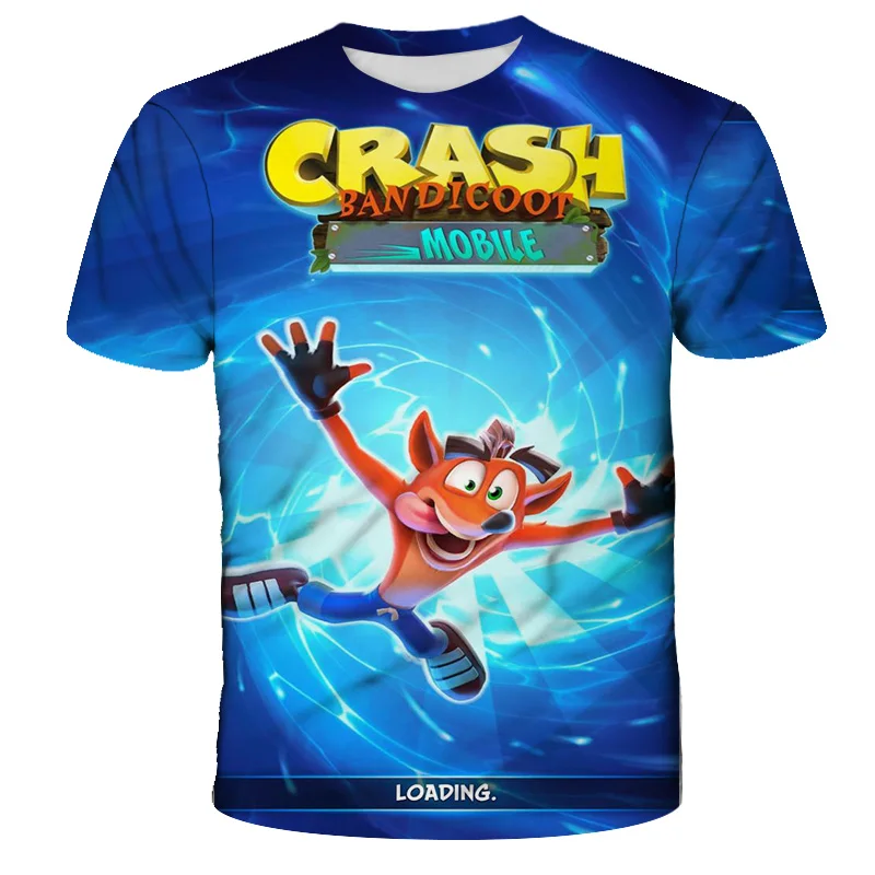 

2021 Funny 3D baby Crash Bandicoot T-Shirts kids Custom Short Sleeve T Shirts summer high quality funny Children's clothing top