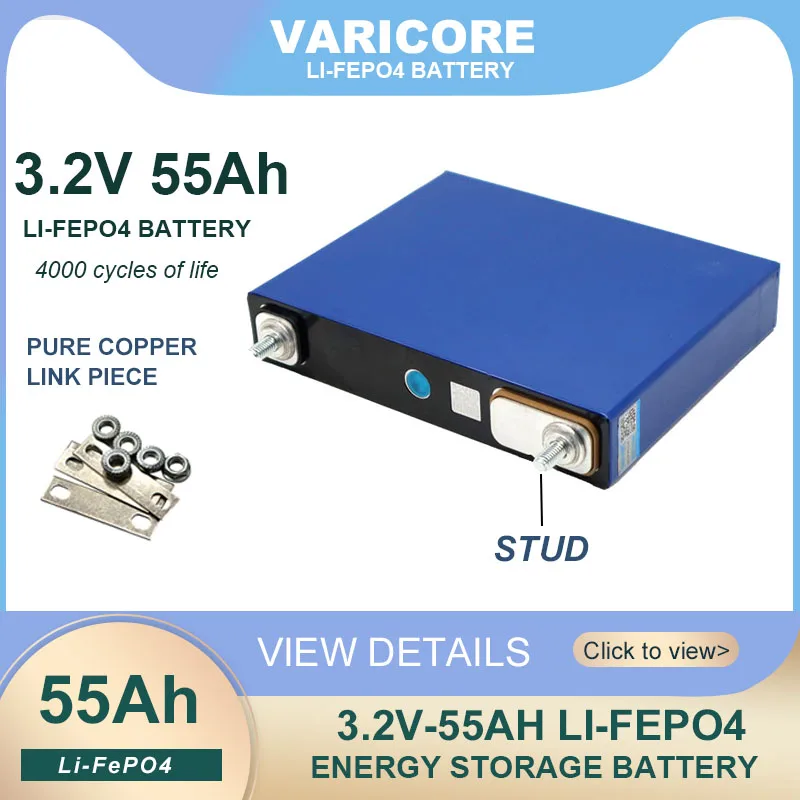 

VariCore 3.2V 55Ah LiFePO4 battery pack 55000mAh Lithium iron phosphate batteries for 12V 3C Motorcycle Car Motor Modification