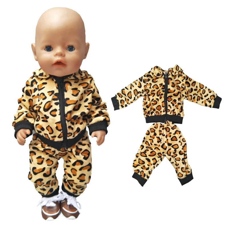 

Coat for Baby Dolls Clothes Leopard Print Jacket For 18" 43cm Bebe New Born Doll Outfit Accessory Baby Girl Gifts