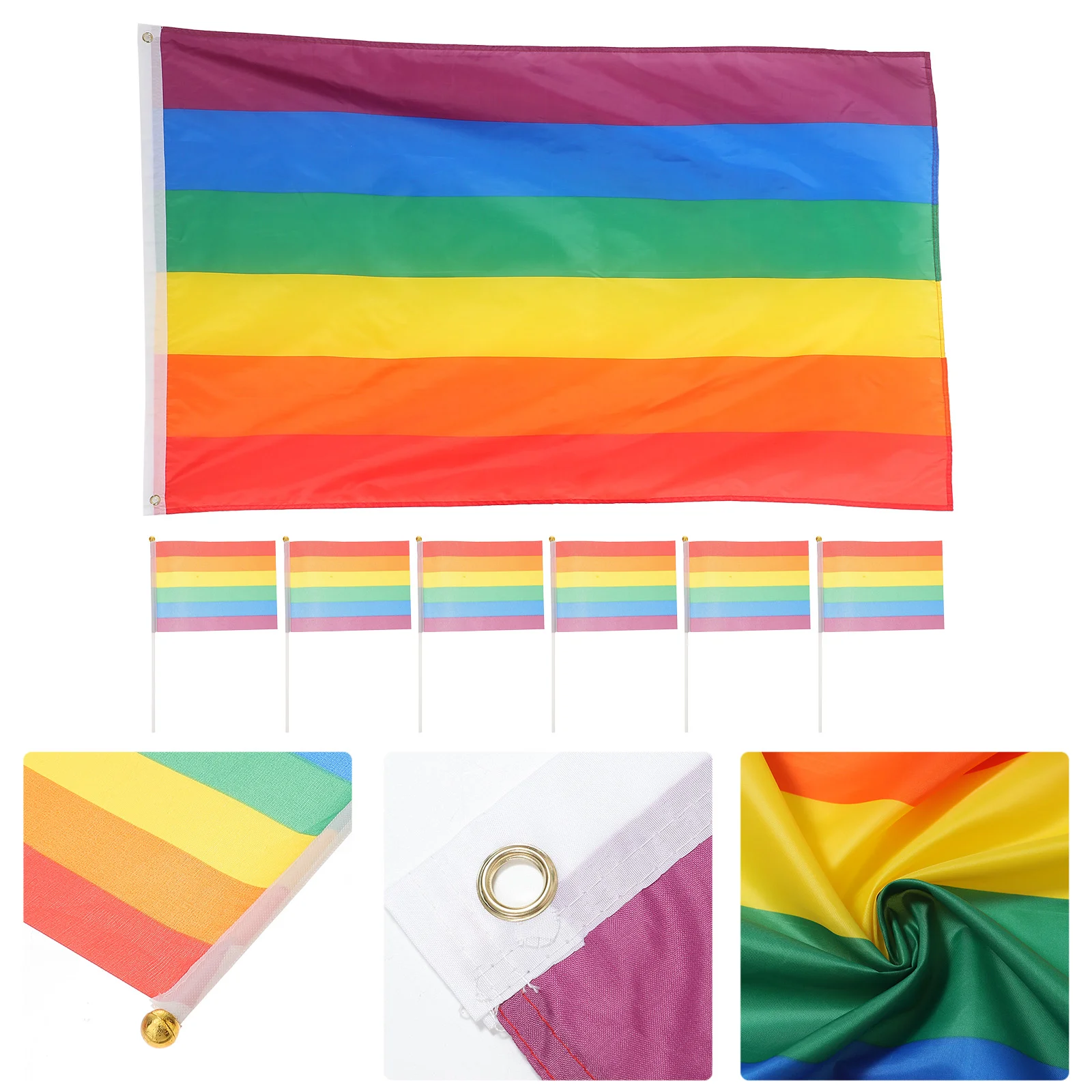 

7pcs Pride Flags Mini Pride Flags Outdoor LGBTQ Flags Gay Pride Stuffs