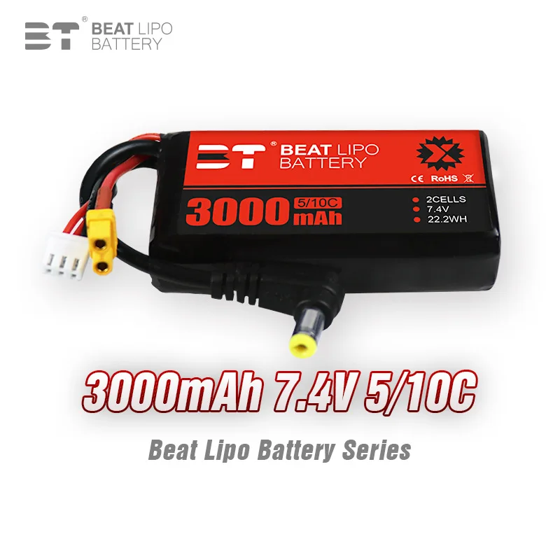 Аккумулятор BT LIPO 3000 мАч/2S/7 4 В/5/10C/FPV для очков
