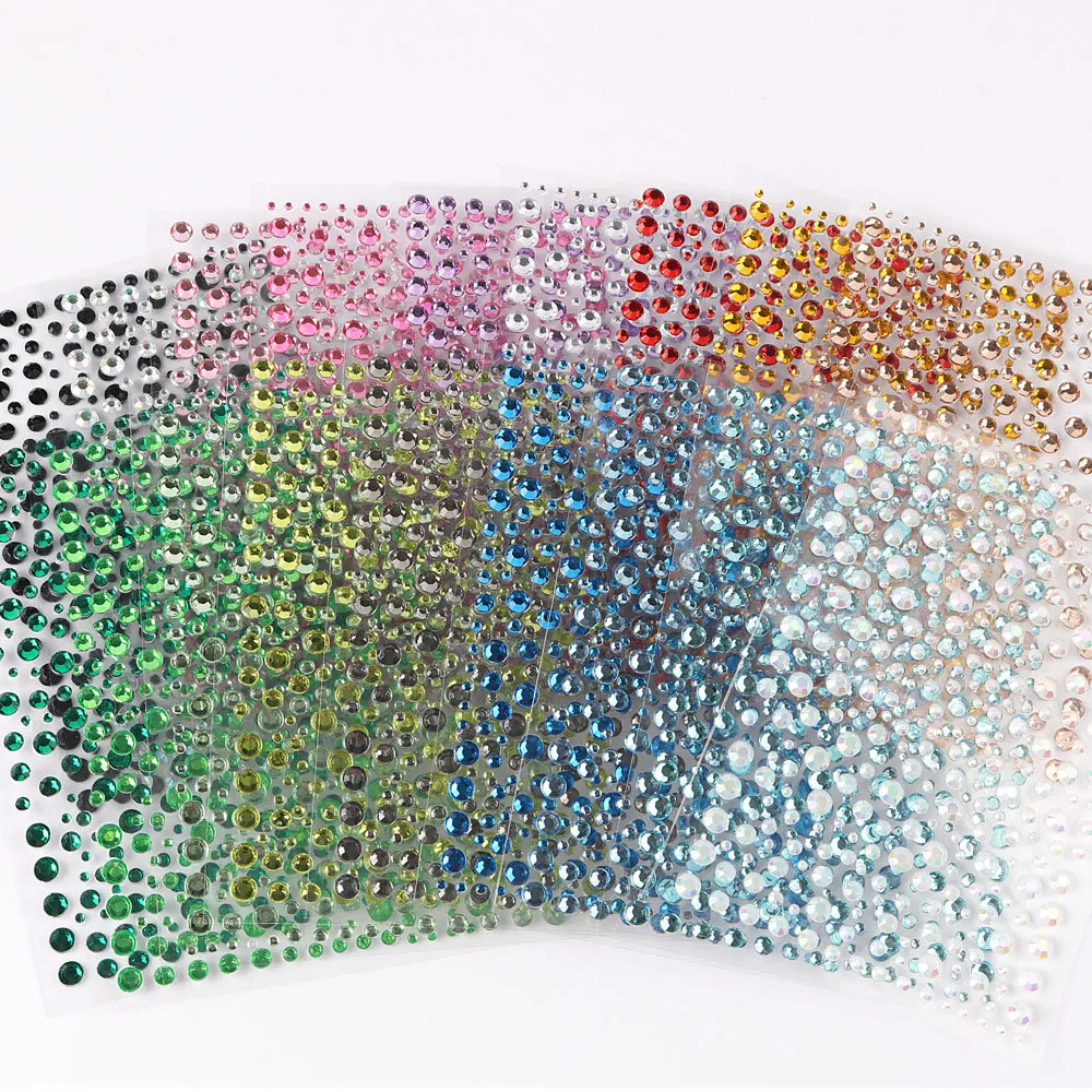 

18 шт/лот Стразы для ногтей Самоцветы наклейки самоклеющиеся Скрапбукинг для DIY украшения для ногтей с0810