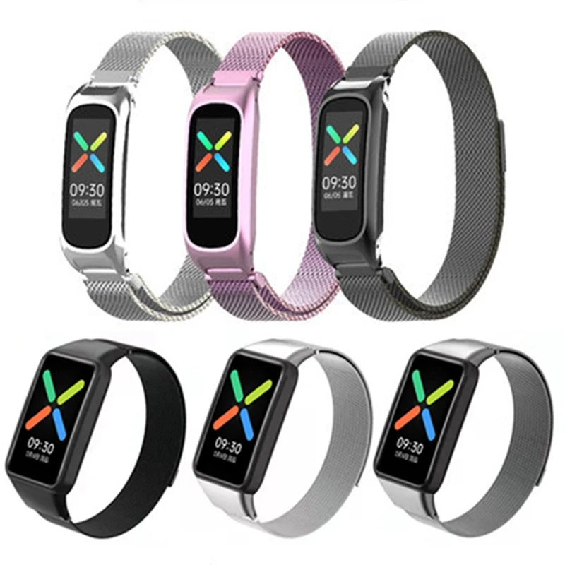 Metal Strap For Oppo Band Magnetic Wristband Stainless Steel Replacement Bracelet for Watch Free Watchband |