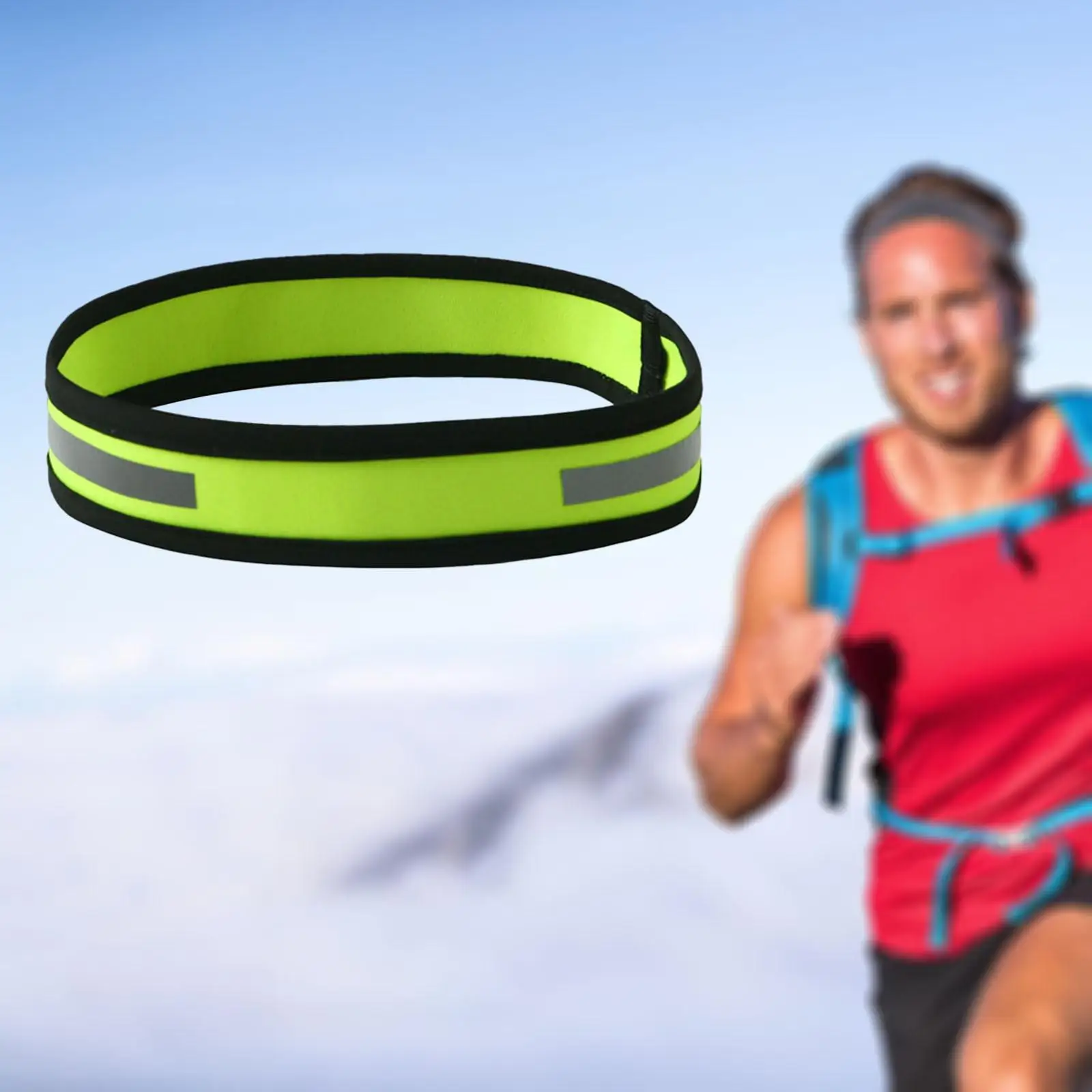 Спортивная повязка на голову светоотражающая поглощающая пот Нескользящая для