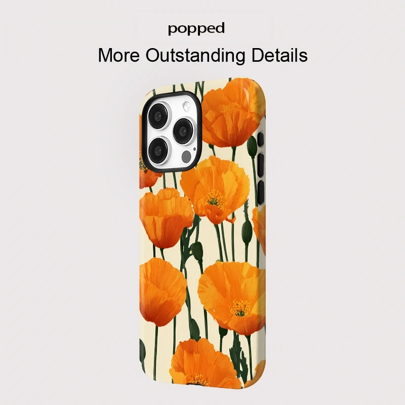 Фото Магнитный матовый противоударный чехол 2-в-1 для iPhone 17, 12, 13 Pro, 14 Plus, 15 Pro Max, 16 с цветочным дизайном для Magsafe №5