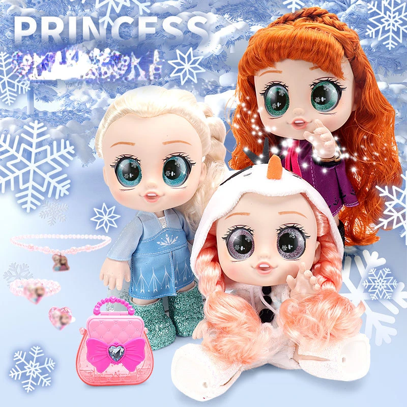 

Music Plusg Dolls 25cm Snow White Princess Doll Toy Gift Box Set Sweet Ice Crystal Princess with Singing Doll Gifts for Girls