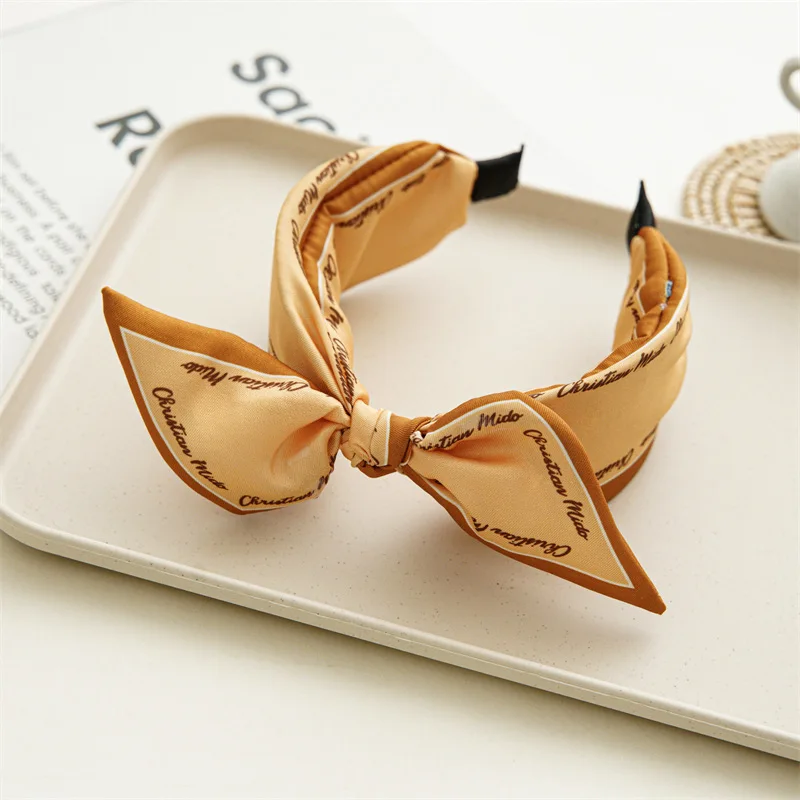 

New Fashion letter Headband bowknot Hair Hoop For Women Simple Cotton Fabric Cross Pearl Girls Rabbit Ears Hairband Accessories