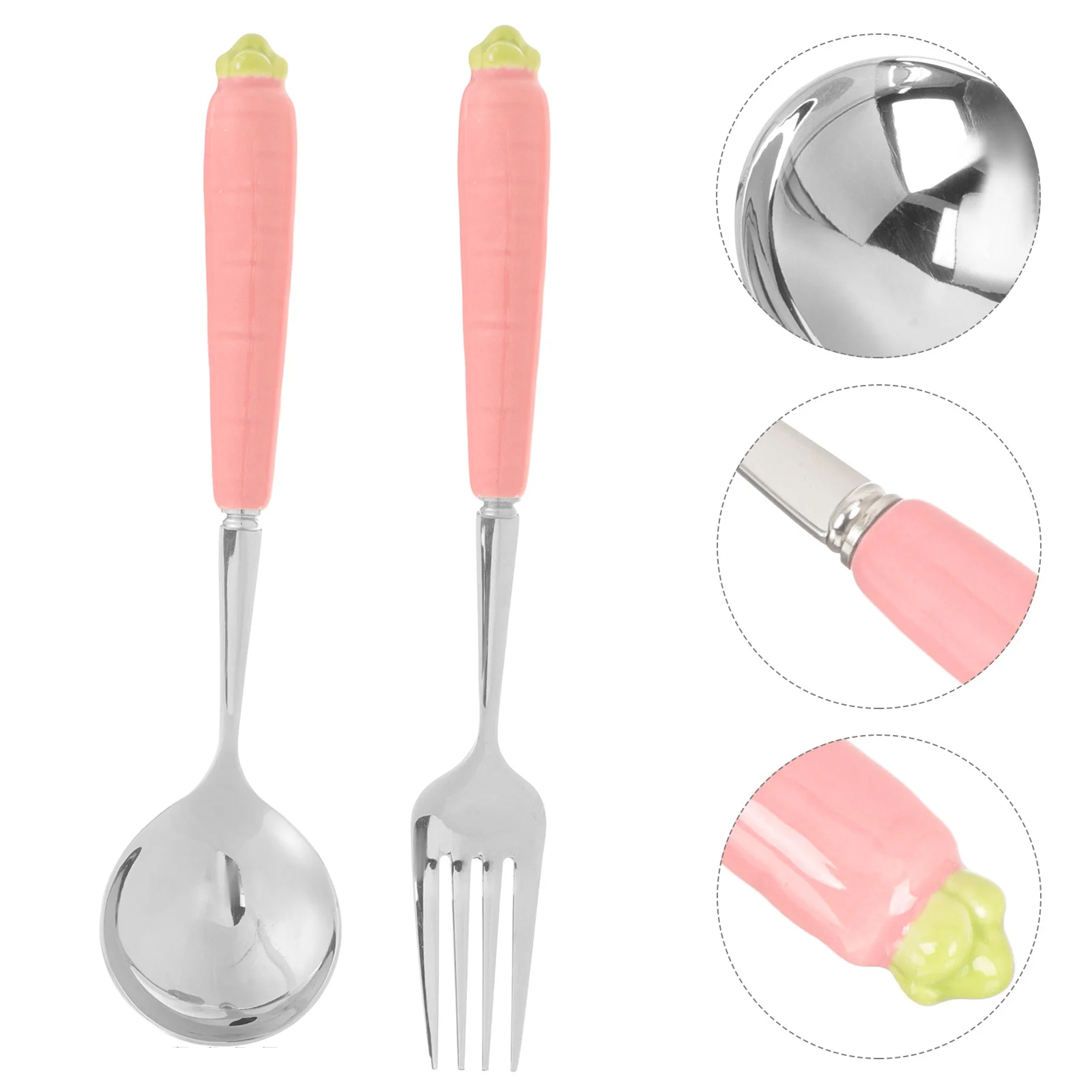 

Spoon Easter Fork Set Utensils Cutlery Baby Flatware Toddler Kids Silverware Feeding Bunny Spoons Carrot Child Serving Training