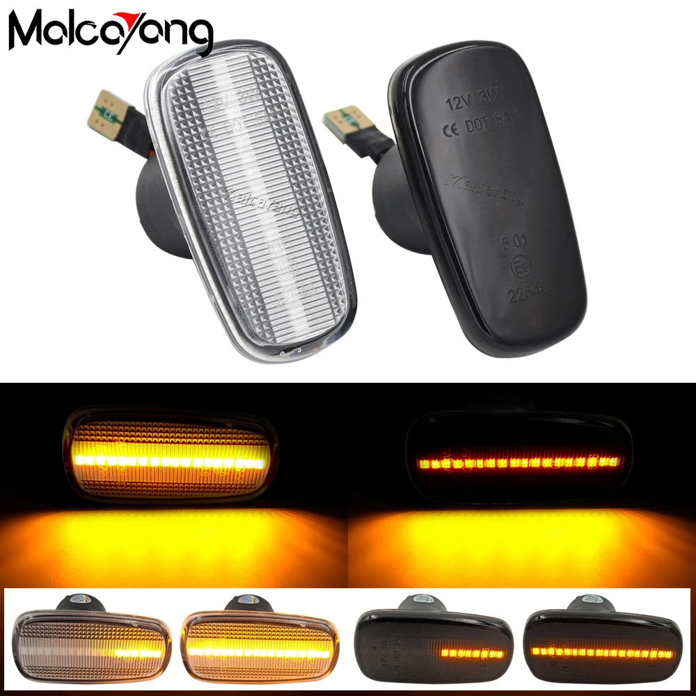 

2Piece Flowing Turn Signal Light For Toyota Land Cruiser Prius Kluger Wish RAV4 Altezza Isis Lexus IS 200 300 Side Marker Lamp