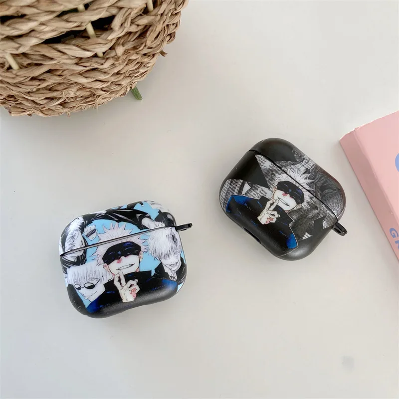

Anime Gojo Satoru Black Case for AirPods Pro2 Airpod Pro 1 2 3 Bluetooth Earbuds Charging Box Protective Earphone Case Cover