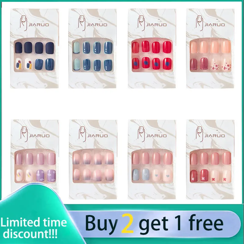 

JIARUO накладные ногти для дизайна ногтей прозрачный набор накладные ногти с полным покрытием палка гроб накладные ногти с дизайном искусстве...