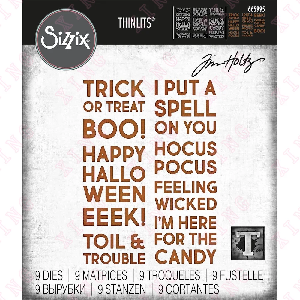 

Newest Halloween Bold Text Halloween Thinlits Metal Cutting Dies Scrapbook Decoration Embossing Template Diy Craft Reusable Mold