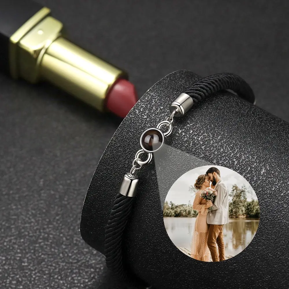 Projection Couple Bracelet 100 Languages I Love You Simple Personalized Custom Bracelets for Women Jewelry Gift Female Men