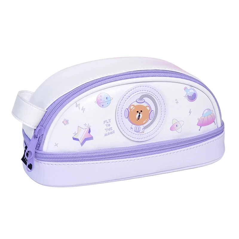 

Large Capacity Pen Bag 2 Compartments Handheld Pen Pouch 2-laryer Pencil Case Waterproof for Boy Girl Teen Student Gift