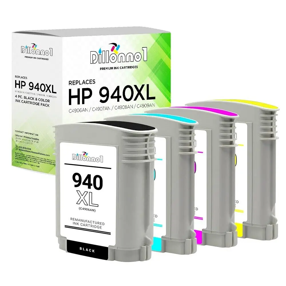 

4PK For HP 940XL C4906A C4907A C4908A C4909A For OfficeJet Pro w/ NEW CHIP