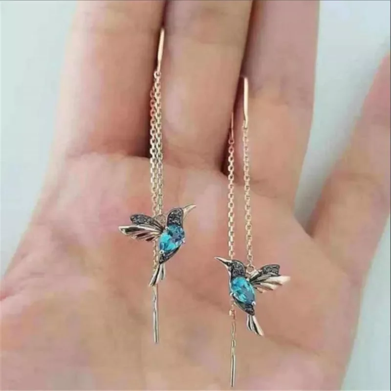 

New Fashion Little Bird Drop Long Hanging Earrings for Women Elegant Girl Tassel Earring Stylish Jewelry Personality Gift